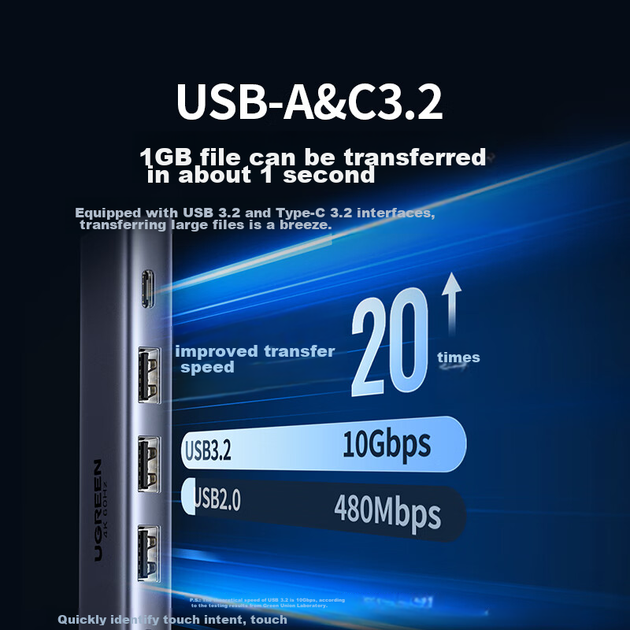 Док-станція розширення UGREEN Type-C, високошвидкісний концентратор USB 3.2, інтерфейс HDMI 2.0, адаптер 4K60Hz, сумісний з Thunderbolt, комп'ютерами Apple, конвертер для ноутбуків Mac та Huawei, iPad - Фото 6 Док-станція розширення UGREEN Type-C, високошвидкісний концентратор USB 3.2, інтерфейс HDMI 2.0, адаптер 4K60Hz, сумісний з Thunderbolt, комп'ютерами Apple, конвертер для ноутбуків Mac та Huawei, iPad - зображення 6