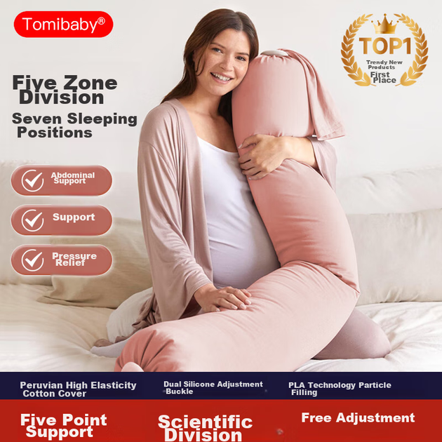 Подушка для беременных Tomibaby, подушка для поддержки талии при сне на боку, U-образная подушка для поддержки живота, подушка для объятий, спинка для сна на боку, текстурированная длинная подушка Candy. - изображение 4