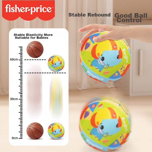 Мяч Fisher-Price игрушечный бесшумный для хлопков, эластичный, 18см, подарочный - изображение 10