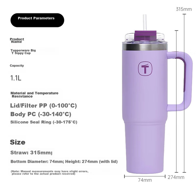 Термокухоль Tupperware з трубочкою, 1.1 л, «Нічне море» - зображення 5