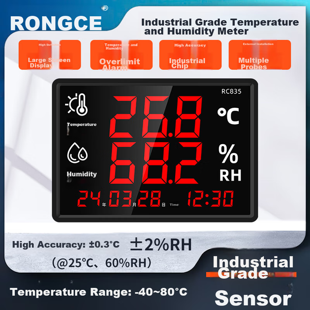 Термогигрометр Rongce RC835 промышленный высокоточный с датчиком - изображение 4