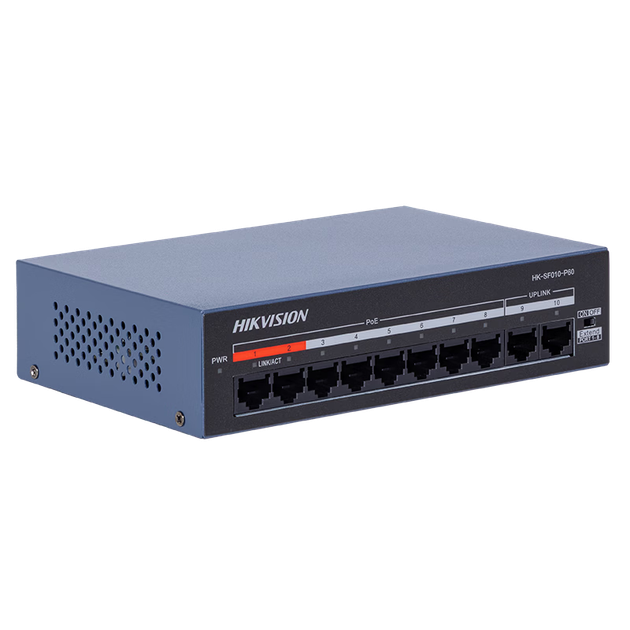 Комутатор HIKVISION POE 10-портовий некерований для відеоспостереження DS-XS10 - зображення 10