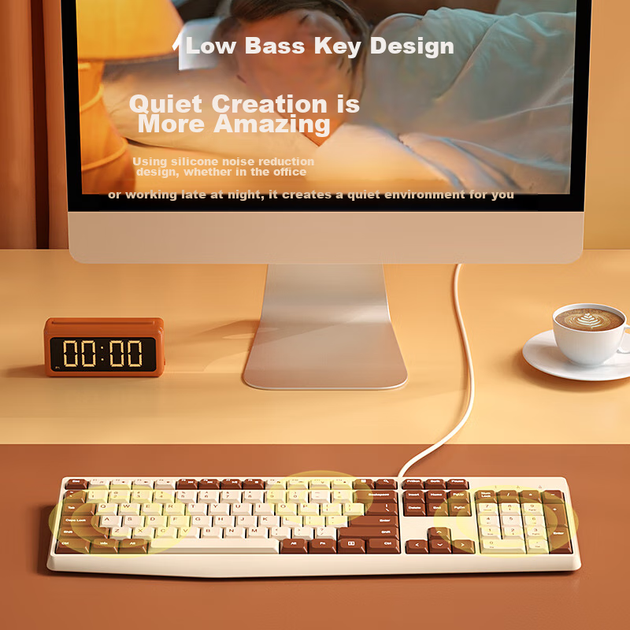 Клавиатура проводная BOW K160U USB Coffee - Фото 5 Клавиатура проводная BOW K160U USB Coffee - изображение 5