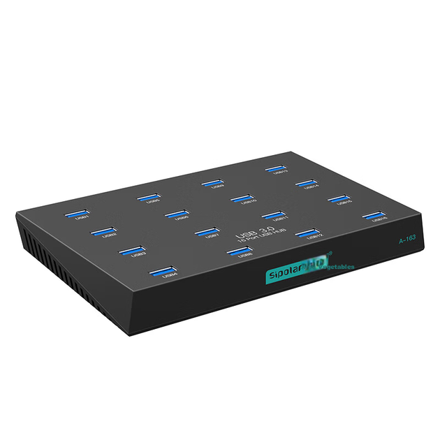 Док-станция расширения SIPOLAR USB3.0 Hub, высокоскоростной 16-портовый промышленный разветвитель A-163 (1,4 м), хаб для телефонов, компьютеров, планшетов, многопортовый адаптер с функцией зарядки и блоком питания. - изображение 8