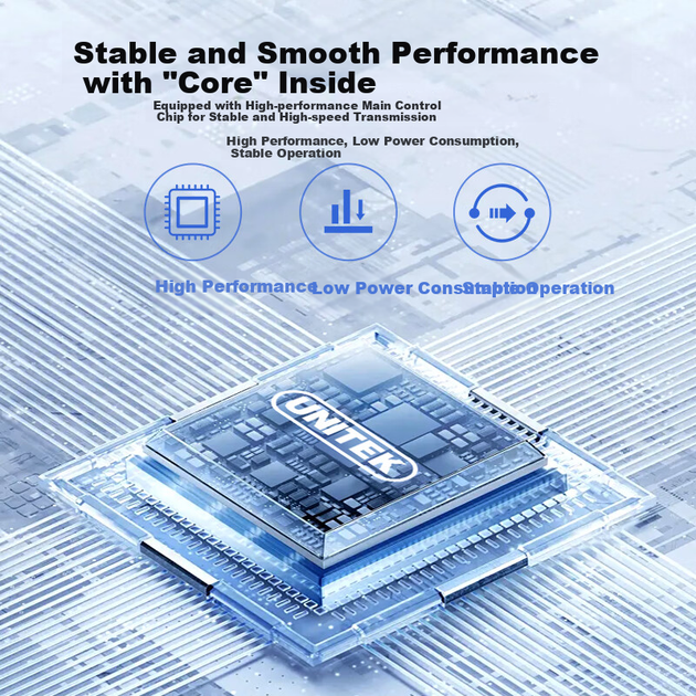 UNITEK USB 3.0 хаб, високошвидкісний 10-портовий розширювач, концентратор-хаб з блоком живлення, один перемикач керування, комп'ютерний інтерфейс, адаптер для док-станції з одним USB-портом H1315A - зображення 8