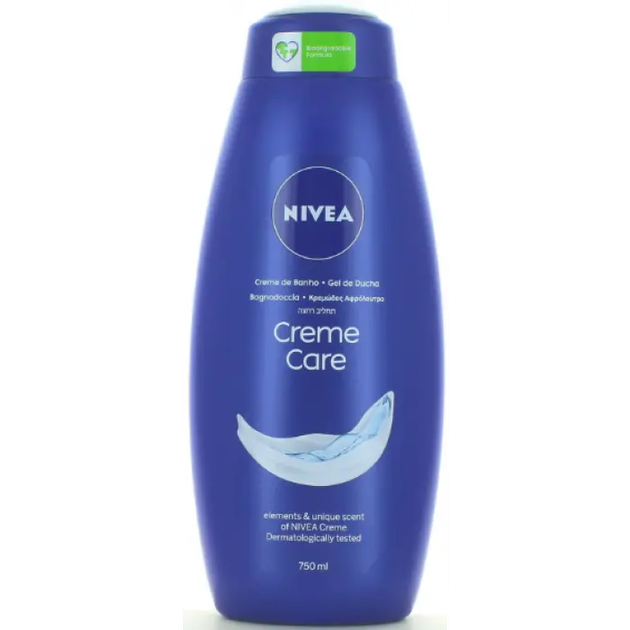 Гель для душа для Догляду Nivea Creme Care Mircoplastic Free Нівеа крем Живлення і турбота формула без Мікропластику 750мл - Фото 1 Гель для душа для Догляду Nivea Creme Care Mircoplastic Free Нівеа крем Живлення і турбота формула без Мікропластику 750мл - изображение 1