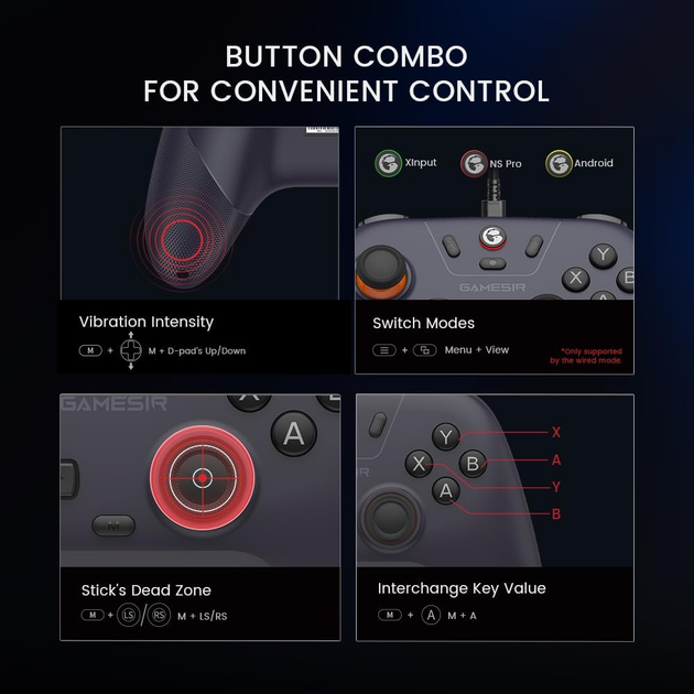 Бездротовий геймпад GameSir Nova Lite Space Purple джойстик з датчиками Холла Bluetooth 2.4G для ПК Android iOS Switch Steam Deck - Фото 8 Бездротовий геймпад GameSir Nova Lite Space Purple джойстик з датчиками Холла Bluetooth 2.4G для ПК Android iOS Switch Steam Deck - зображення 8