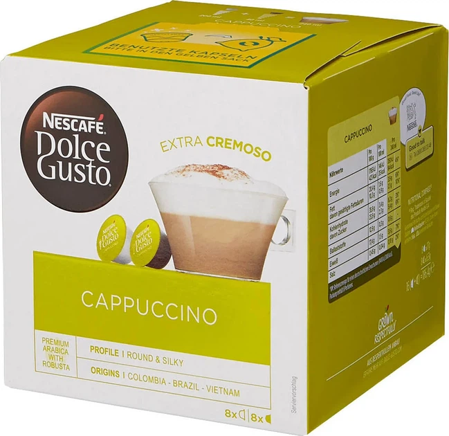 Кава в капсулах Nescafé Dolce Gusto Cappuccino 8 порцій - Фото 5 Кава в капсулах Nescafé Dolce Gusto Cappuccino 8 порцій - зображення 5