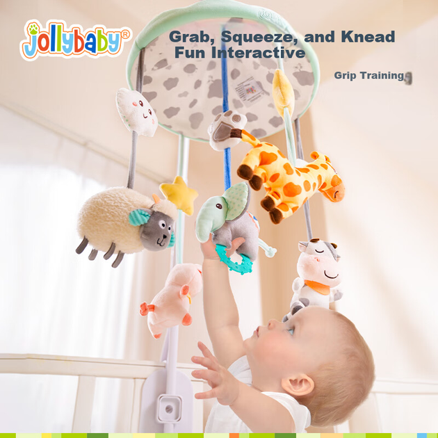 Музичний підвісний мобіль Jollybaby для новонароджених, іграшка для малюків від 0 до 1 року, у вигляді корови. - Фото 4 Музичний підвісний мобіль Jollybaby для новонароджених, іграшка для малюків від 0 до 1 року, у вигляді корови. - зображення 4