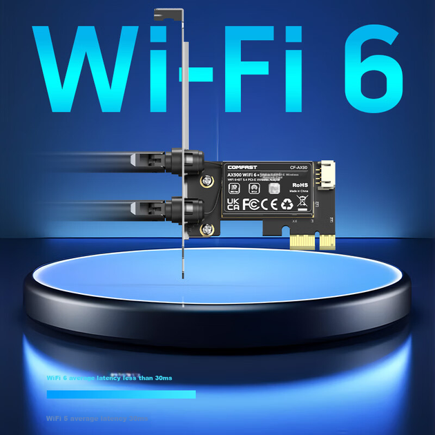 Беспроводная сетевая карта COMFAST CF-AX90 PCIe, Wi-Fi 6, Bluetooth 5.4, двухдиапазонный WiFi6 5G AX900, внутренний передатчик и приемник для настольного компьютера, высокоскоростная. - изображение 4