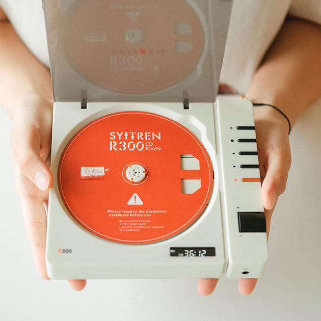 CD-плеєр Syitren R300 з Bluetooth у ретро-стилі, вінтажний білий - зображення 8