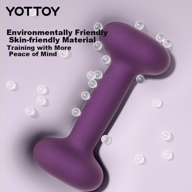 Гантели Yottoy High-End с покрытием из резины для мужчин и женщин, для домашнего фитнеса, для формирования мышц, из цельного чугуна, розово-фиолетовые, весом 3 фунта. - изображение 8