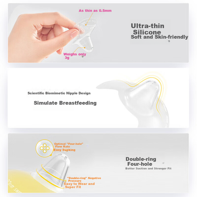 Medela Breast Shield, Захист для сосків, Протижувальні прокладки для годування, Ультратонкі накладки для грудей великого розміру (2 шт. у упаковці) - изображение 7