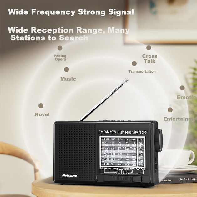 Радио Newmine BT526 для пожилых, мини-динамик, FM, перезаряжаемое - изображение 8
