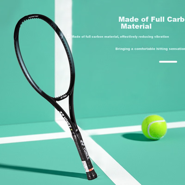 Тенісна ракетка YONEX, квадратна поверхня 102 мм, вага 260 г, повністю карбонова, EZONE ACE, колір Lake Blue, попередньо натягнута струнами на 53 фунти, в комплекті подарункова упаковка. - зображення 4