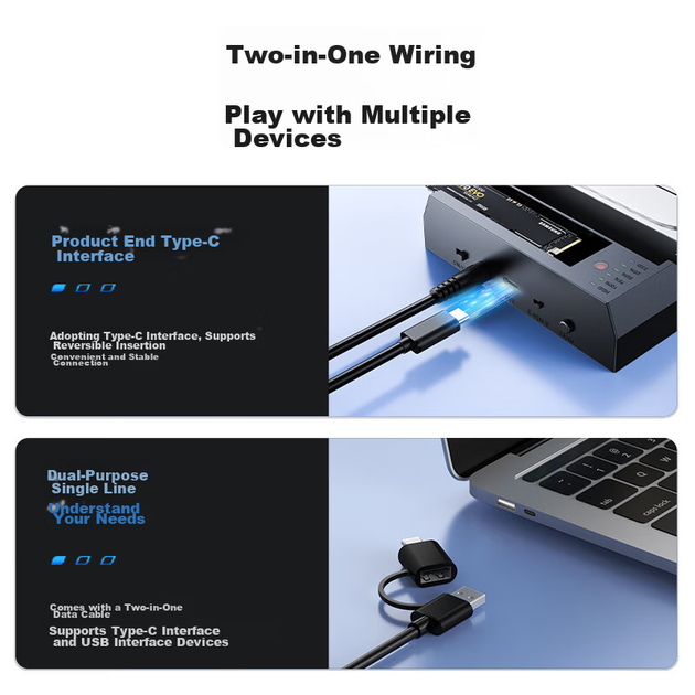 Пристрій для клонування жорстких дисків UNITEK M.2 NVMe/SATA, блок живлення для універсального двонаправленого клонування M2/2.5/3.5, зовнішній комп'ютерний твердотільний механічний жорсткий диск HDD/SSD S1311A - зображення 11