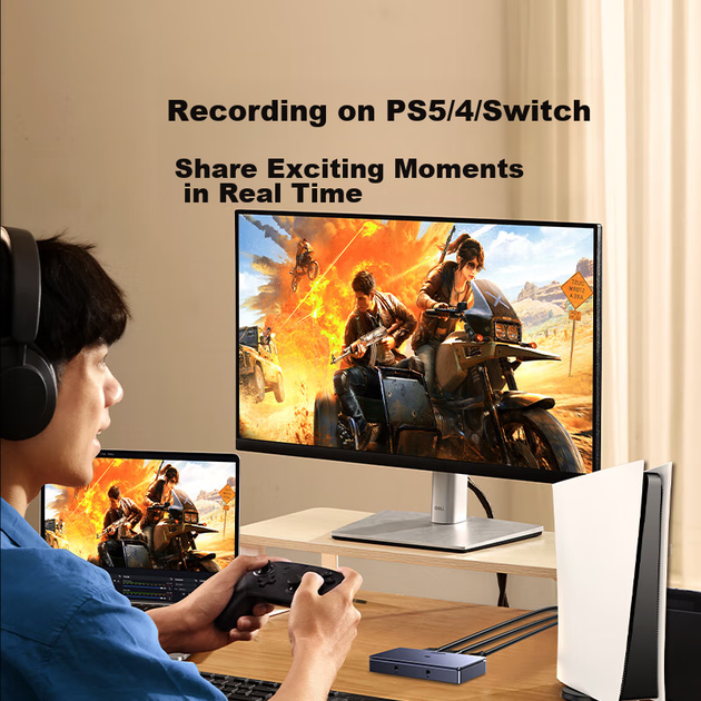 Карта захвата видео UGREEN HDMI, 4K 60 Гц HD RGB24, совместима с Switch 2/PS5, камерами Nikon, Sony, Canon, смартфонами, планшетами iPad, для прямых трансляций и записи игр. - изображение 7
