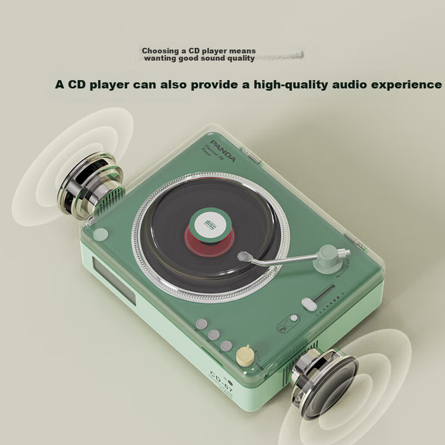 Panda CD-67 Альбом, CD-програвач, Bluetooth-колонка, універсальна домашня аудіосистема із зовнішніми динаміками, програвач дисків для аудіофільських вінілових платівок (білий) - Фото 4 Panda CD-67 Альбом, CD-програвач, Bluetooth-колонка, універсальна домашня аудіосистема із зовнішніми динаміками, програвач дисків для аудіофільських вінілових платівок (білий) - изображение 4
