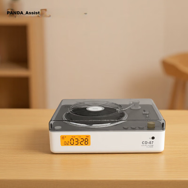 Panda CD-67 Альбом, CD-програвач, Bluetooth-колонка, універсальна домашня аудіосистема із зовнішніми динаміками, програвач дисків для аудіофільських вінілових платівок (білий) - Фото 9 Panda CD-67 Альбом, CD-програвач, Bluetooth-колонка, універсальна домашня аудіосистема із зовнішніми динаміками, програвач дисків для аудіофільських вінілових платівок (білий) - изображение 9