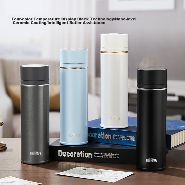 Термокружка THERMOS с интеллектуальным подогревом, высококачественная, большой объем 450 мл, с дисплеем температуры, для мужчин и женщин, модель TEEB-450S BL. - Фото 5 Термокружка THERMOS с интеллектуальным подогревом, высококачественная, большой объем 450 мл, с дисплеем температуры, для мужчин и женщин, модель TEEB-450S BL. - изображение 5