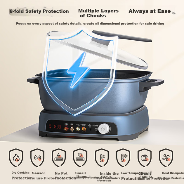 Электрокастрюля Midea Hot Pot IH быстрого закипания, 6.5 л, съемная, HGE22BF2809 - изображение 10