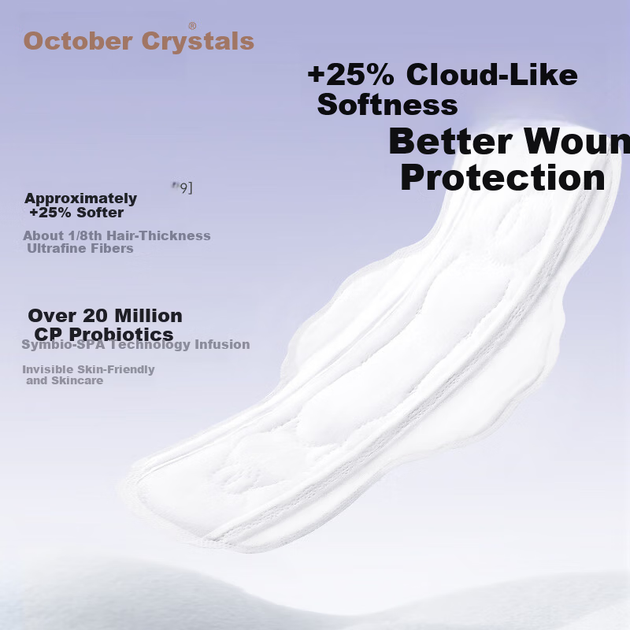 Прокладки послеродовые October Crystal с пробиотиками, тонкие, размер S/M/L, 40 шт - изображение 7