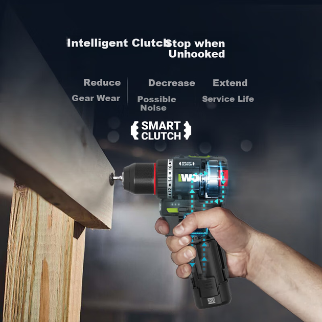 Электродрель WORX 12V 50N Smart Mini WU135.2 (2,5 Ач, двойной аккумулятор), пистолетная дрель, шуруповерт, электрическая отвертка. - изображение 5