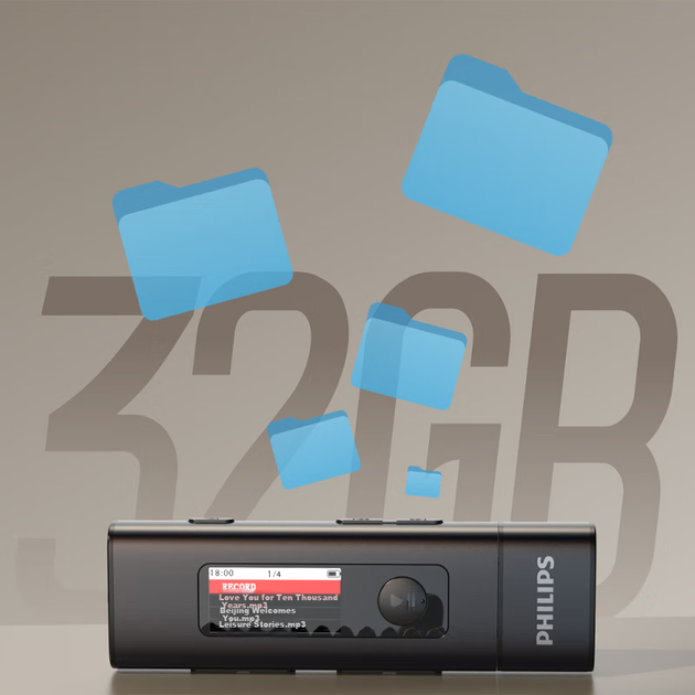PHILIPS SA1239 32 ГБ MP3-плеєр Портативний пристрій для вивчення англійської мови для спорту та бігу Bluetooth-диктофон USB-флеш-накопичувач із затискачем - изображение 8