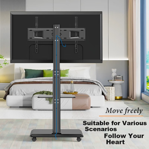 Мобильная подставка для телевизора CABTE TV Cart, напольное крепление для телевизоров диагональю 32/43/55/65/75 дюймов. - изображение 4