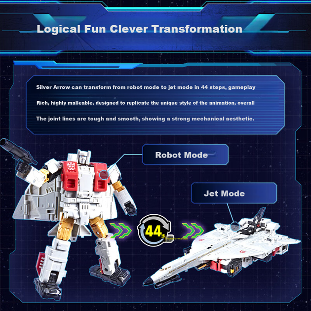 Игрушечная машинка-трансформер для мальчиков, Tianzun Generation, Big Brave Commander Class Flying Taibao Silver Arrow G0752 - изображение 6