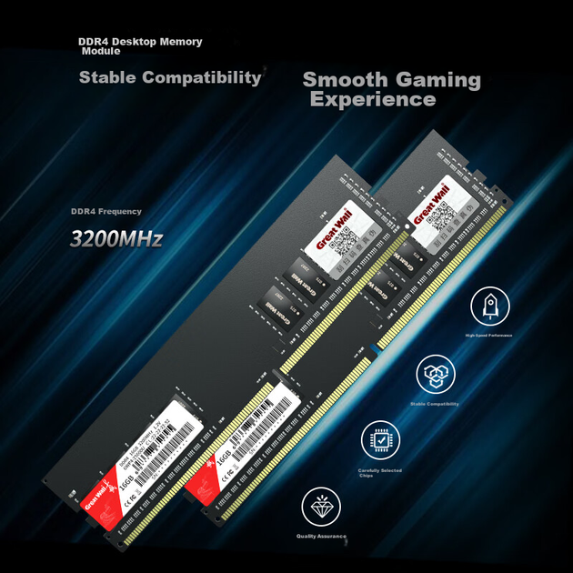 Модуль оперативной памяти Great Wall 8 ГБ DDR4 3200 МГц для настольного компьютера, серия Puzhao. - изображение 6
