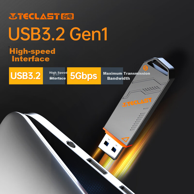 Твердотільний USB-флеш-накопичувач TECLAST 512 ГБ, високошвидкісний USB 3.2, швидкість читання 520 МБ/с, велика ємність для офісного використання, портативний жорсткий диск для автомобільного комп'ютера, металева USB-флешка для системного сховища - изображение 6
