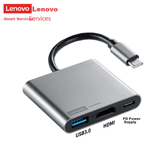 Док-станция Lenovo Type-C, USB-концентратор, HDMI-адаптер 4K, преобразователь PD 100 Вт, док-станция для ноутбука и телефона с проектором BY03 (металлический корпус) - изображение 7