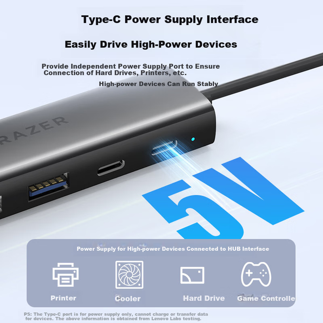 Адаптер Lenovo екологічного бренду Yinengzhe USB 3.0 на Gigabit Ethernet, розгалужувач Type-C, конвертер RJ45 Ethernet, підходить для ноутбуків - зображення 5