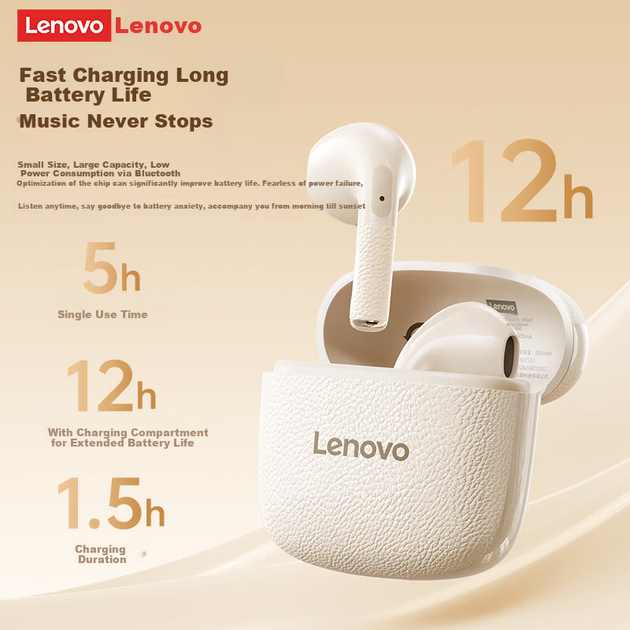 Наушники Lenovo EA166 TWS ANC Moon Rock White - изображение 8
