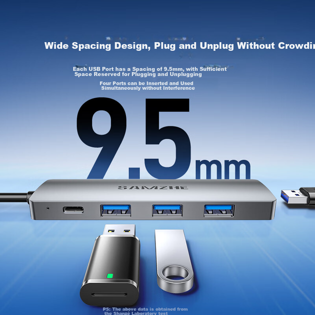 Металевий концентратор SAMZHE USB3.0, 4-портова док-станція розширення, високошвидкісний концентратор-подовжувач для ноутбуків, багатопортовий адаптер, подовжувач, блок живлення Type-C, HBK1-2, 1 метр - Фото 9 Металевий концентратор SAMZHE USB3.0, 4-портова док-станція розширення, високошвидкісний концентратор-подовжувач для ноутбуків, багатопортовий адаптер, подовжувач, блок живлення Type-C, HBK1-2, 1 метр - изображение 9