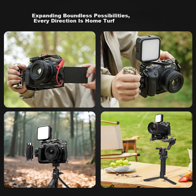 Комплект розширення Yingshiji Full Cage з алюмінієвого сплаву для камери Canon EOS R5C R6 R50 R100 R7 R10 RP R8 - зображення 5