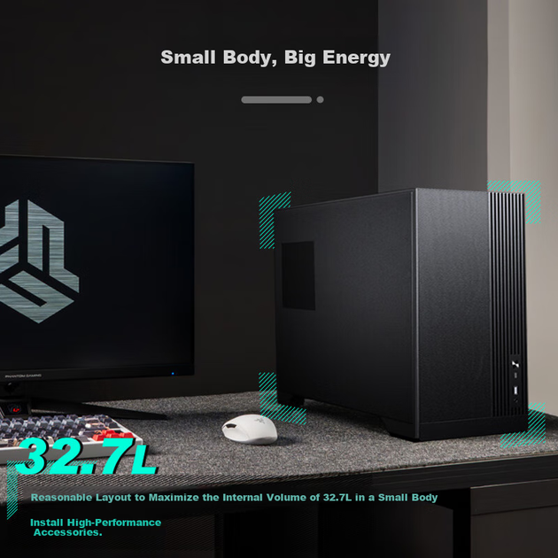 Корпус PHANTEKS XT M3 Mini Whirlwind MATX Black для настольного, игрового и офисного компьютера (поддержка водяного охлаждения 360 мм / с двумя вентиляторами 120 мм / Type-C 20 Гбит/с+) - изображение 9