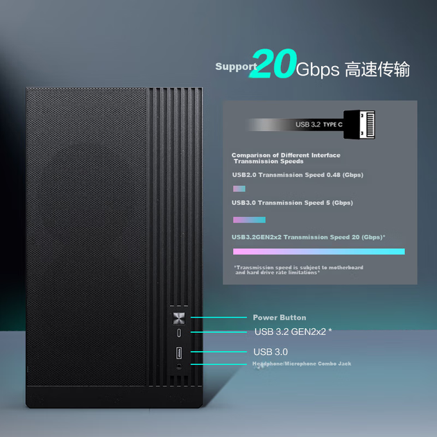 Корпус PHANTEKS XT M3 Mini Whirlwind MATX Black для настольного, игрового и офисного компьютера (поддержка водяного охлаждения 360 мм / с двумя вентиляторами 120 мм / Type-C 20 Гбит/с+) - изображение 13