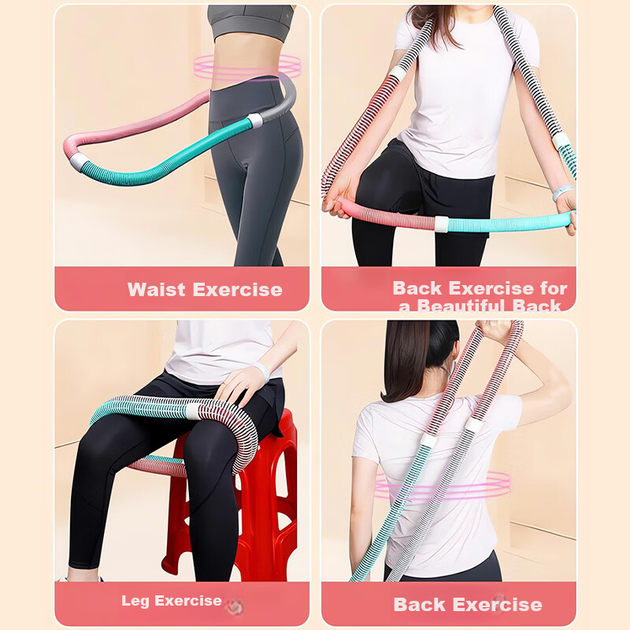 М'яке пружинне обруче Duweike Hula Hoop зважене доросле кільце для формування фігури для дітей початкової школи фітнес-вправи 3 Jin з безкоштовним поясом для підтримки талії - Фото 6 М'яке пружинне обруче Duweike Hula Hoop зважене доросле кільце для формування фігури для дітей початкової школи фітнес-вправи 3 Jin з безкоштовним поясом для підтримки талії - изображение 6