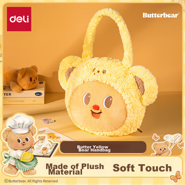 Сумочка Deli Butter Bear, милая плюшевая деловая сумка, сумка через плечо с прозрачным окошком, двусторонняя сумка HY708 - изображение 4