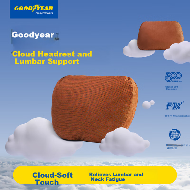 Подушка автомобільна Goodyear для підголівника для Xiaomi Yu7 Tesla BYD сіра - зображення 6