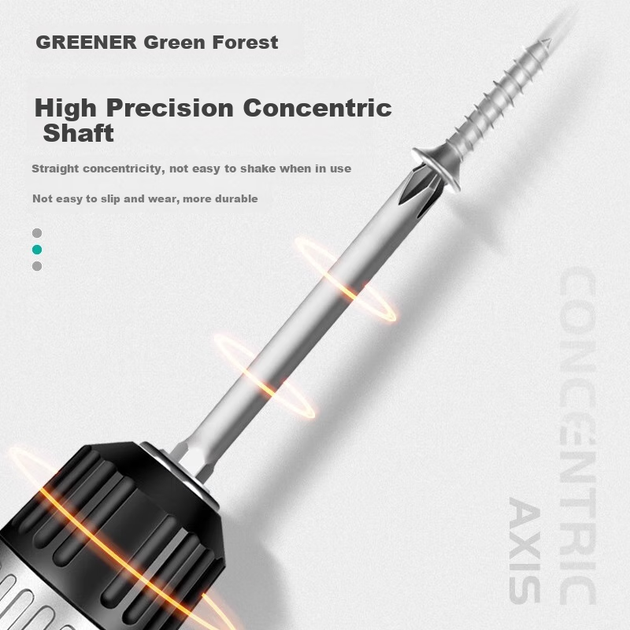 Профессиональный набор магнитных отвёрток GREENER с мощным магнитом, шестигранным хвостовиком, электродрелью, шуруповертом и тонкими насадками для домашнего использования. - Фото 6 Профессиональный набор магнитных отвёрток GREENER с мощным магнитом, шестигранным хвостовиком, электродрелью, шуруповертом и тонкими насадками для домашнего использования. - изображение 6