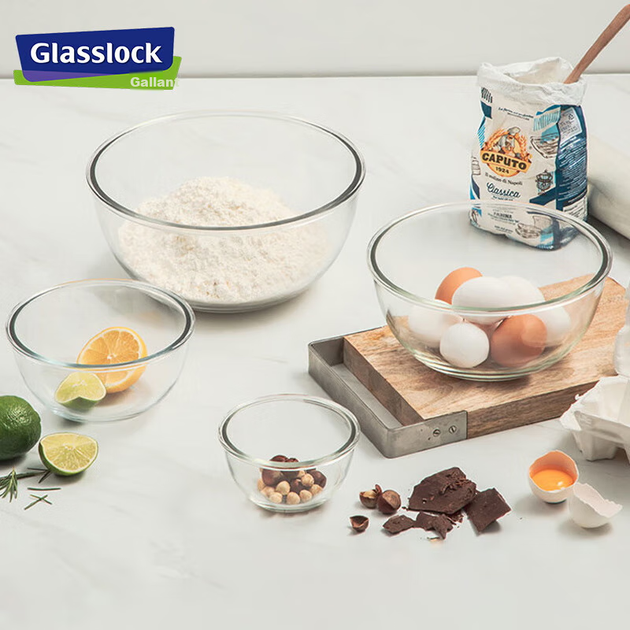 Миска для хранения продуктов GLASSLOCK с крышкой, толстая круглая термостойкая миска для супа и лапши, салатница, контейнер для еды большой емкости 4000 мл - изображение 5