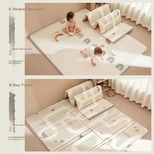 Килимок для повзання Beiyi Baby XPE складаний, 150×180×2.5 см, райдужний - Фото 4 Килимок для повзання Beiyi Baby XPE складаний, 150×180×2.5 см, райдужний - зображення 4
