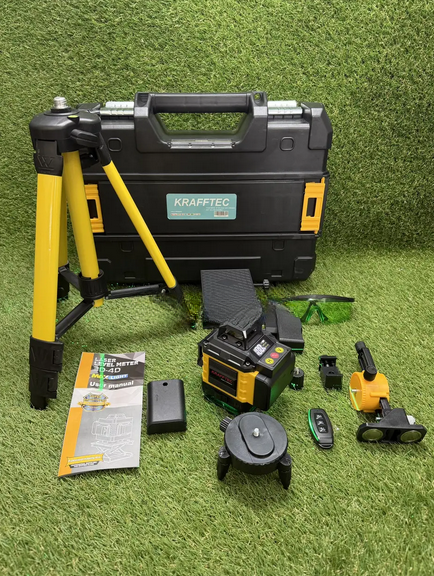 Лазерный нивелир Krafftec PRO DCLE34031 3D-4D 16 линий зеленый луч 3.7V 5Ah - изображение 2