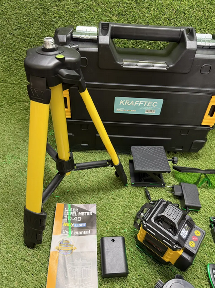 Лазерный нивелир Krafftec PRO DCLE34031 3D-4D 16 линий зеленый луч 3.7V 5Ah - изображение 4