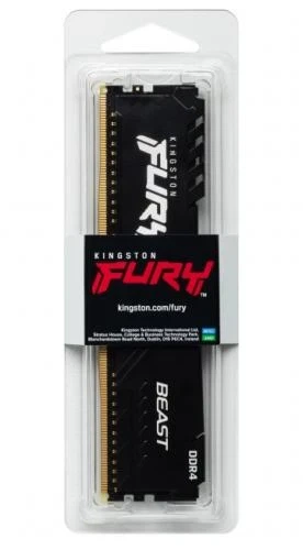 Пам'ять 8Gb DDR4, 3200 MHz, Kingston Fury Beast, Black, 16-18-18, 1.35V, з радіатором (KF432C16BB/8) - изображение 5