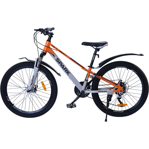 Велосипед SPARK AERO (колеса - 24", алюминиевая рама - 11") оранжевый с серым - изображение 2