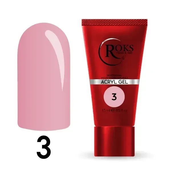 Акрил гель для нігтів ROKS Acryl Gel №03 15 мл - зображення 3